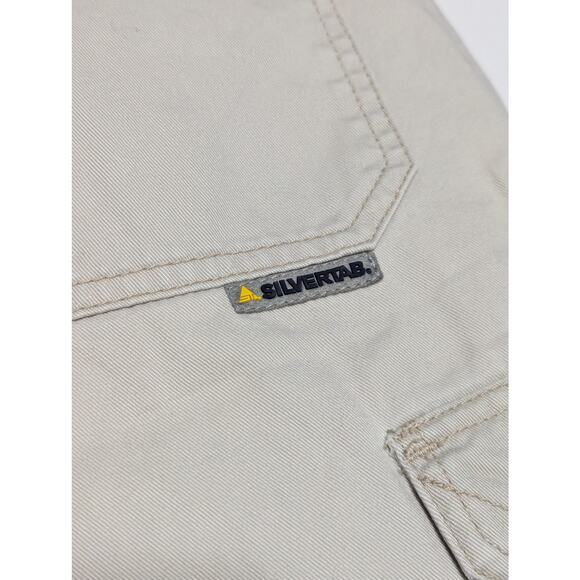 Vintage Levi's Silver Tab Cargo Shorts Khaki Beige Mens 36 Y2K Silvertab Retro - Picture 3 of 6